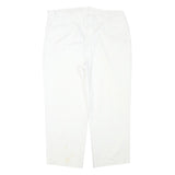 DICKIES Mens Cotton Blend White Regular Fit Straight Leg Trousers W38 L26