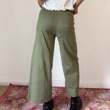 Unbranded Cropped Trousers - 28W UK 10 Green Cotton