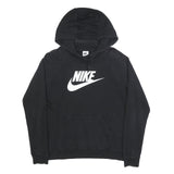 NIKE Mens Black Pullover Hoodie M Cotton Blend Sports Sweatshirt Casual