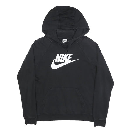 NIKE Mens Black Pullover Hoodie M Cotton Blend Sports Sweatshirt Casual