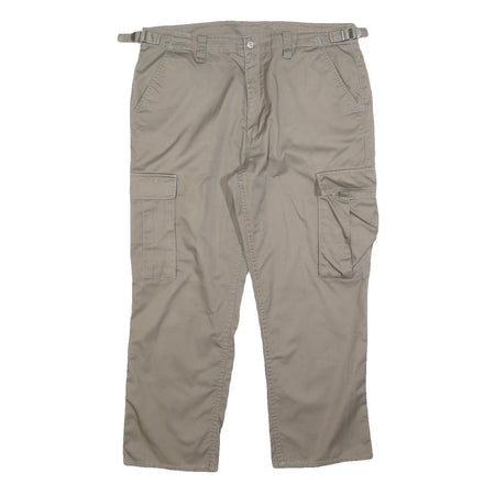 TEDDY'S Womens Cotton Blend Beige Regular Cargo Trousers W36 L26 Practical