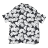 Mens Black & White Leaf Print Shirt 2XL Summer Casual Beachwear Comfort