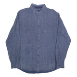 TOMMY HILFIGER Mens Blue Shirt XL Long Sleeve Cotton Blend Button Closure