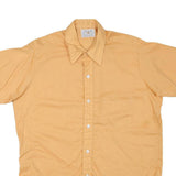 GINELLI Mens Beige Casual Shirt L Cotton Blend Short Sleeve Button Front