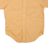 GINELLI Mens Beige Casual Shirt L Cotton Blend Short Sleeve Button Front