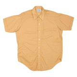 GINELLI Mens Beige Casual Shirt L Cotton Blend Short Sleeve Button Front