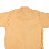 GINELLI Mens Beige Casual Shirt L Cotton Blend Short Sleeve Button Front