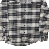 JACHS Mens Black & White Plaid Shirt L Cotton Blend Casual Button Up