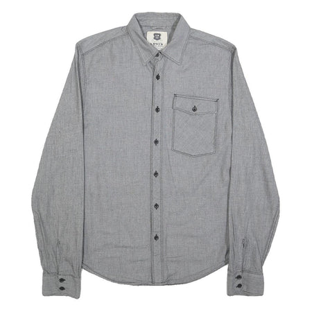 LEVI'S Mens Grey Slim Cotton Shirt S Casual Long Sleeve Button Pocket