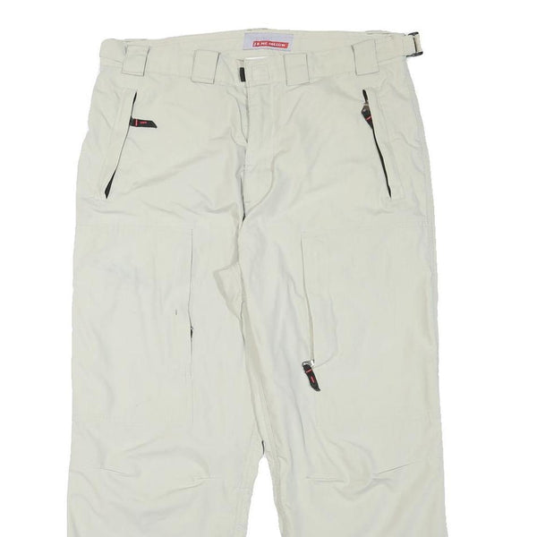 J E MC COLLUM Lined Mens Polyester Blend White Regular Straight Trousers W33 L26