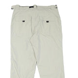 J E MC COLLUM Lined Mens Polyester Blend White Regular Straight Trousers W33 L26