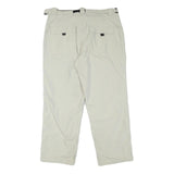 J E MC COLLUM Lined Mens Polyester Blend White Regular Straight Trousers W33 L26