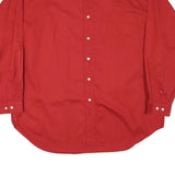 HONOURS Mens Red Plain Cotton Blend Shirt XL Button-Down Collar Casual