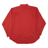 HONOURS Mens Red Plain Cotton Blend Shirt XL Button-Down Collar Casual