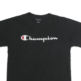 CHAMPION Mens Black Cotton Logo T-Shirt M Short Sleeve Crew Neck Classic
