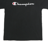 CHAMPION Mens Black Cotton Logo T-Shirt M Short Sleeve Crew Neck Classic