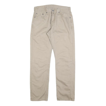LEVI'S Mens Regular Beige Cotton Blend Trousers W30 L32 Classic Zip 5-Pocket