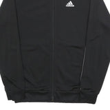 ADIDAS Mens Black Track Jacket S Polyester Plain Athletic Zip Closure