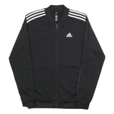 ADIDAS Mens Black Track Jacket S Polyester Plain Athletic Zip Closure