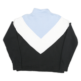 FILA Mens Blue & White & Black Zip Collar XL Cotton Blend Sweatshirt Retro