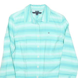 TOMMY HILFIGER Womens Blue Striped Shirt S Lightweight Cotton Blend Casual