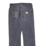 CARHARTT Mens Cotton Grey Regular Straight Trousers W33 L34 Workwear Zip Closure