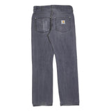 CARHARTT Mens Cotton Grey Regular Straight Trousers W33 L34 Workwear Zip Closure