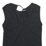 WHISTLES Womens Black Sleeveless Top Crew Neck UK 10 Cotton Simple Elegant