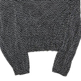 ZARA Womens Black & White Polka Dot Blouse Long Sleeve V-Neck M Stylish Cropped