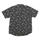 ARTHOUSE Mens Black Pattern Shirt XL Cotton Short Sleeve Casual Summer