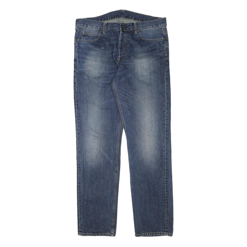 CARHARTT Mens Regular Fit Blue Denim Jeans W35 L32 Classic Cotton Blend Workwear
