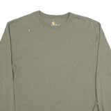 CARHARTT Mens Green Long Sleeve Crew Neck Cotton Blend T-Shirt M Workwear Casual