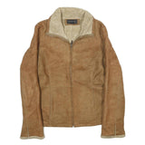 BRAETAN Womens Beige Faux Suede Zip Jacket S Faux Suede Plain Warm Casual