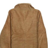 BRAETAN Womens Beige Faux Suede Zip Jacket S Faux Suede Plain Warm Casual