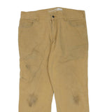 CARHARTT Mens Cotton Blend Beige Regular Fit Straight Leg Trousers W36 L30