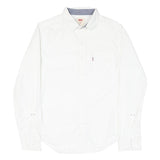 LEVI'S Mens White Cotton Blend Casual Shirt S Classic Button Up Long Sleeve
