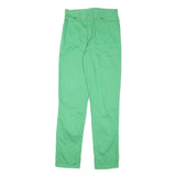 LAURA BIAGOTTI Womens Cotton Blend Green Slim Trousers W28 L31 Zip Stylish Fit