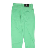 LAURA BIAGOTTI Womens Cotton Blend Green Slim Trousers W28 L31 Zip Stylish Fit