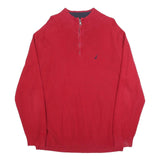 NAUTICA Mens Red Pullover Jumper Cotton Blend Crew Neck Regular XL Nautical Logo