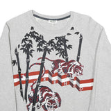 KENZO Womens Grey Cotton Crew Neck XS Tiger Motif Sweatshirt