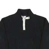 CHAMPION Mens Black & White Plain Pullover Basic Knit L Button Neck Jumper