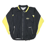 LOFFLER Mens Black & Yellow Zip Jacket XL Polyester Blend Plain Sports Casual