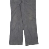 Mens Grey Cotton Blend Regular Fit Straight Trousers W32 L30 Button Closure