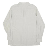 DON CARLOS Mens White Cotton Blend Casual Shirt L Button Front Long Sleeve
