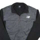NEW BALANCE Mens Black & Grey Zip Jacket XL Polyester Blend Plain Sportswear