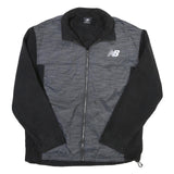 NEW BALANCE Mens Black & Grey Zip Jacket XL Polyester Blend Plain Sportswear