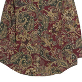 CHAPS Womens Maroon & Olive Paisley Cotton Shirt L Button Front Long Sleeve
