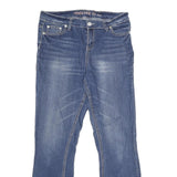 REBEL SOUL Womens Jeans Blue Relaxed Straight Denim Medium W32 L32 Embroidered
