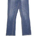 REBEL SOUL Womens Jeans Blue Relaxed Straight Denim Medium W32 L32 Embroidered