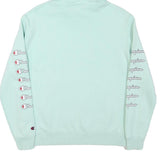CHAMPION Mens Mint Green Hoodie S Double Sleeve Logo Graphic Pullover Cotton